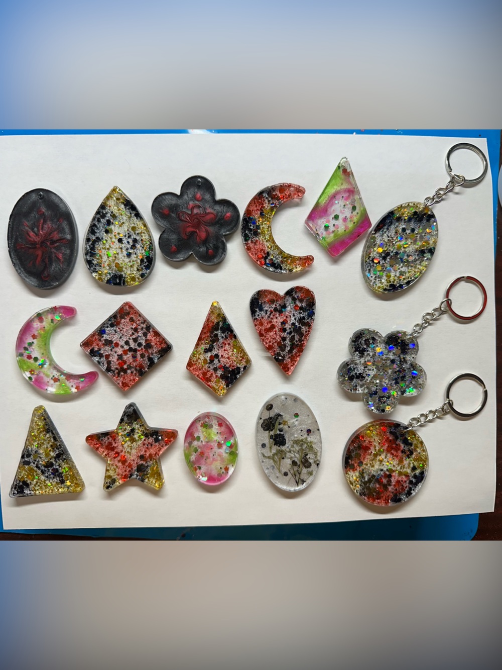 Handmade Resin Charm Keychain - Women Jewelry- choose one or a multiple